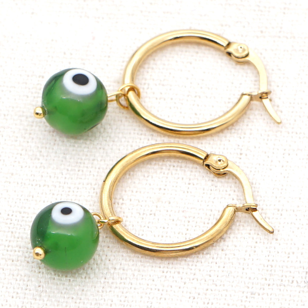 Pendientes De Cristal De Ojos Azules Turcos Bohemios al por mayor